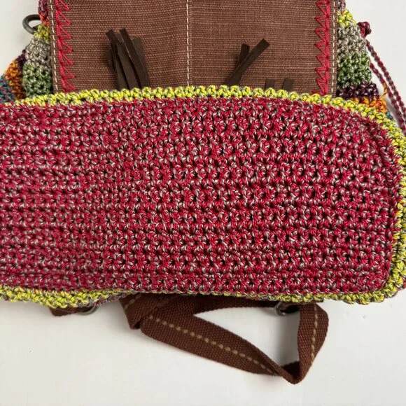 The Sak Avalon Convertible Crochet BackpackMulticolor Like NEW